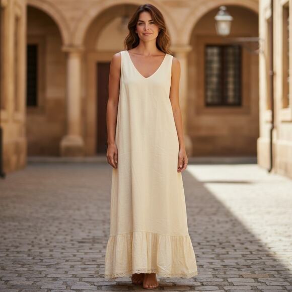 April Cornell for Modern Prairie Dresses & Skirts - April Cornell for Modern Prairie Size M Cotton Eden Slip Dress Relaxed Ruffled